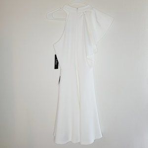 Lulus White Dress One Shoulder Women's Small Fit & Flare Labor Day Party Classy